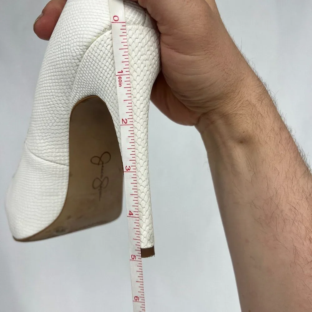 Jessica Simpson Parisah White Snakeskin Platform Pump